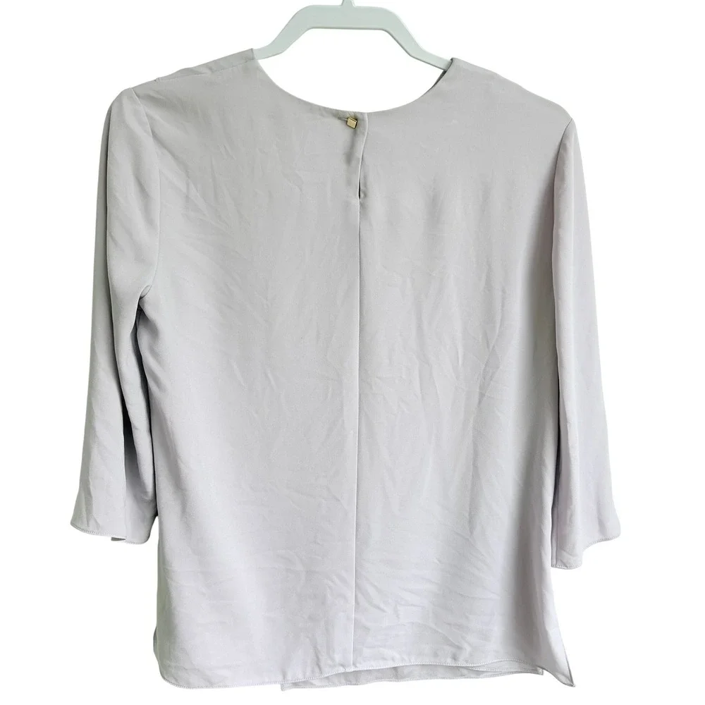 MM.LaFleur The Bourgeois Blouse Small Lavender Asymmetrical Draped Blouse